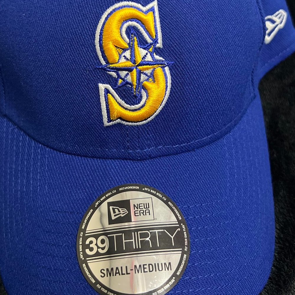 Men's Seattle Mariners New Era Royal Team Classic Alternate 2 39THIRTY Flex Hat - Picture 4 of 8